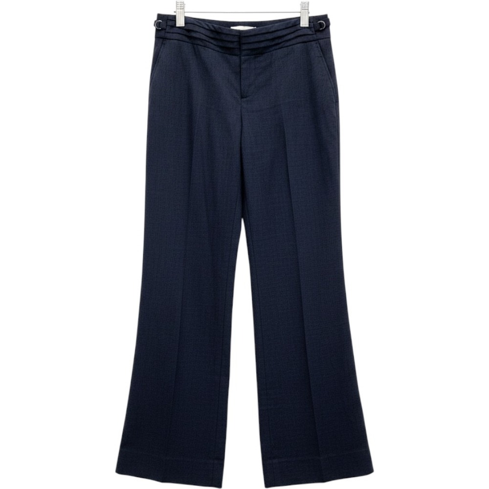 Gap The Trouser Womens Size 2R Navy Blue Textured Stretch Dress Pants D Ring